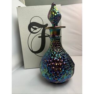 Fenton Amethyst Golden Harvest Carnival Glass Decanter w/Stopper and Box